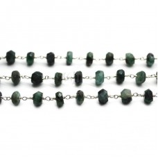 Emerald 6-7mm Wire Wrapped Rosary Chain